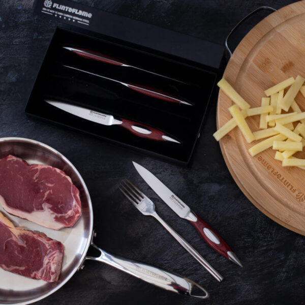 4pc Classic Series Steak/Dining Set in Velvet Lined Black Card Box - Image 2