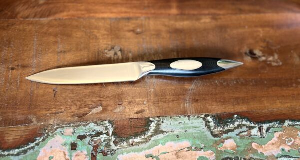 4PC G10 Black Straight Blade Steak/Dining Knives in Magnetic Bamboo Latched Case - Image 4