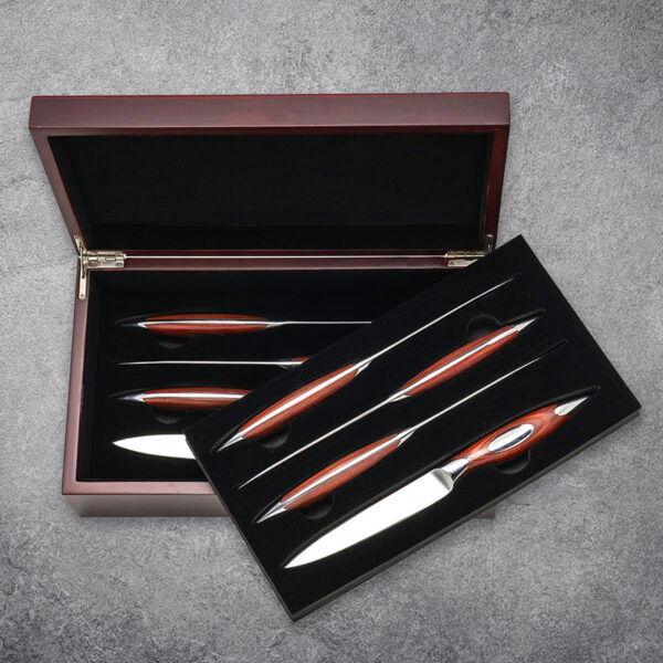 8pc Classic Series Steak/Dining Knife Set In 2 Layer Wood Box - Image 2