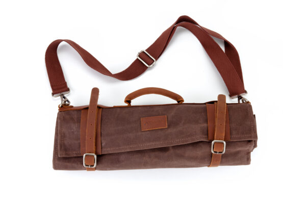Wax Canvas & Leather Knife Roll